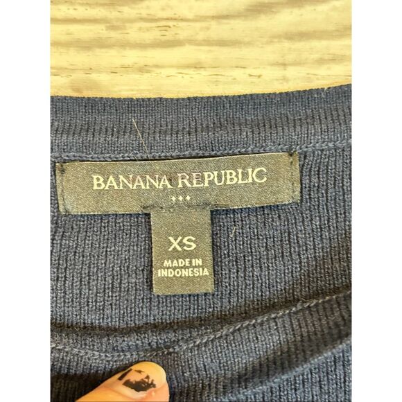 Banana Republic navy blue classy sweater blouse size XS - Picture 7 of 10